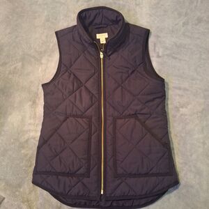 J.CREW Puffer Jacket Sleeveless Vest XXS Black Quilted Down Pockets